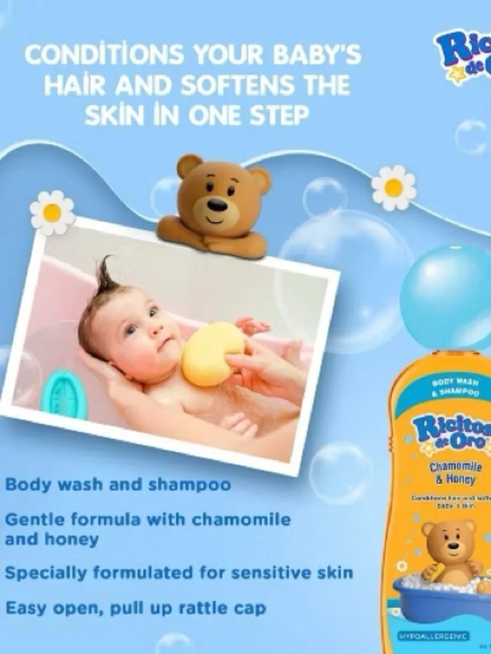 Chamomile & Honey Kids Body Wash & Shampoo - Blue